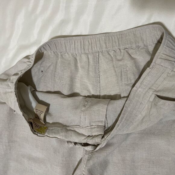 Cubavera Pants Linen Rayon Men's XL (40-42 X 32) Beige Off White Elastic Waist - Picture 6 of 11